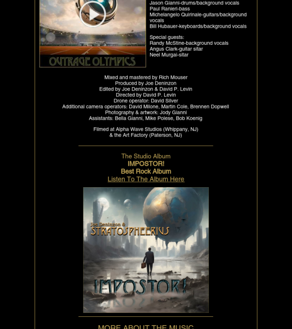 For Your Grammy Consideration: Music from Joe Deninzon & Stratospheerius “Impostor!”
